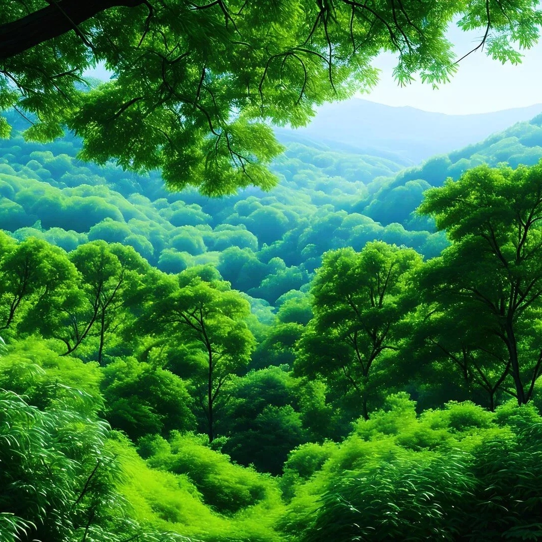 绿色森林风景头像图片