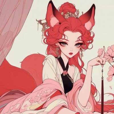 动漫风狐狸女孩头像，美到令人窒息