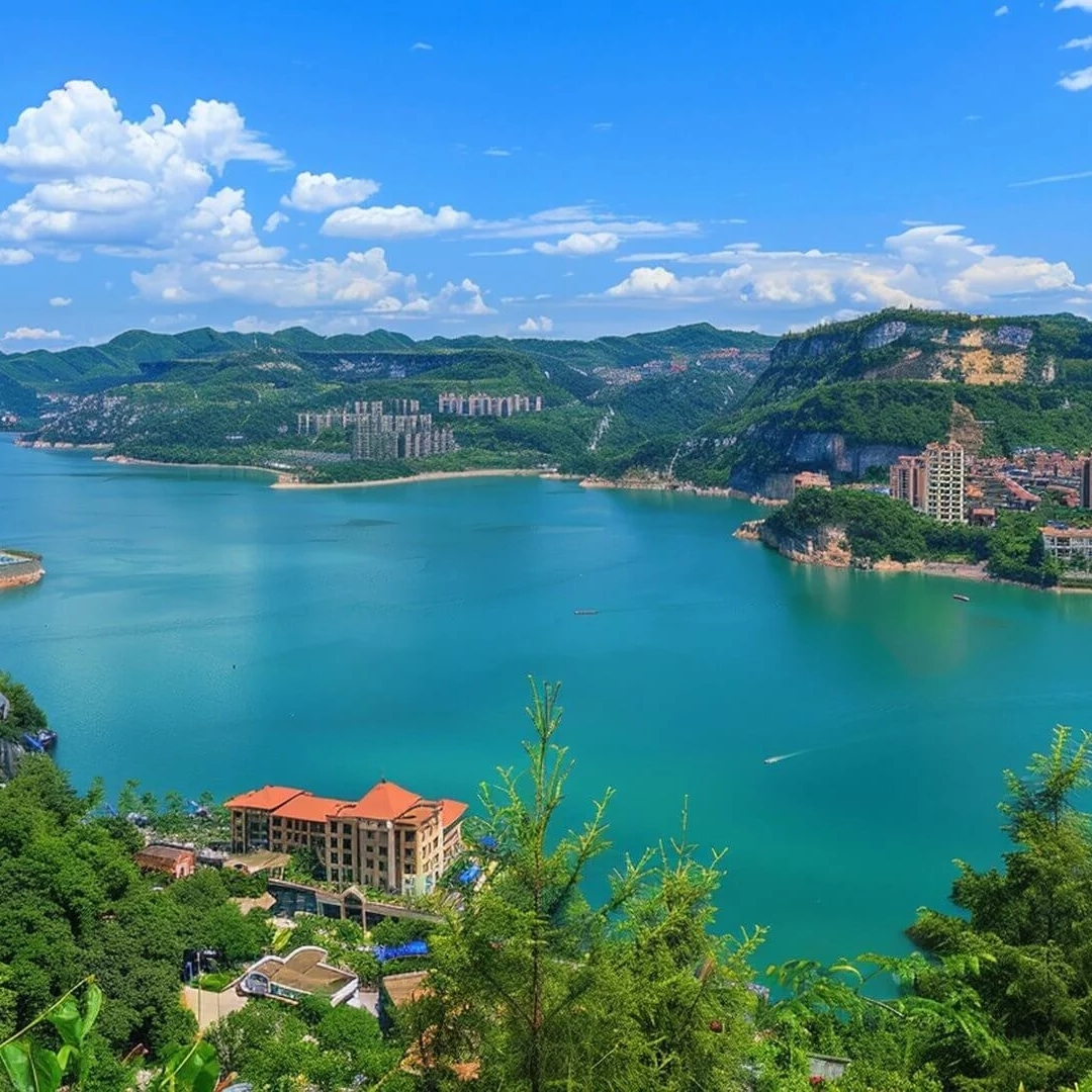 湖边城市风景头像图片