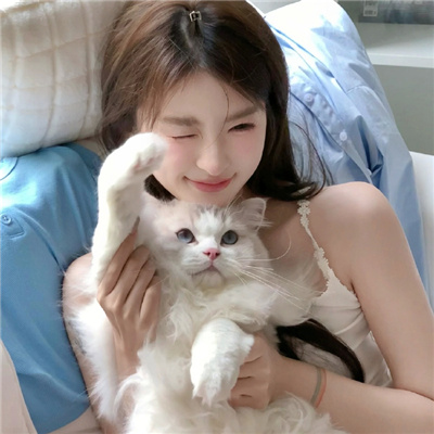 猫和少女清新时尚头像图片，萌系预警！