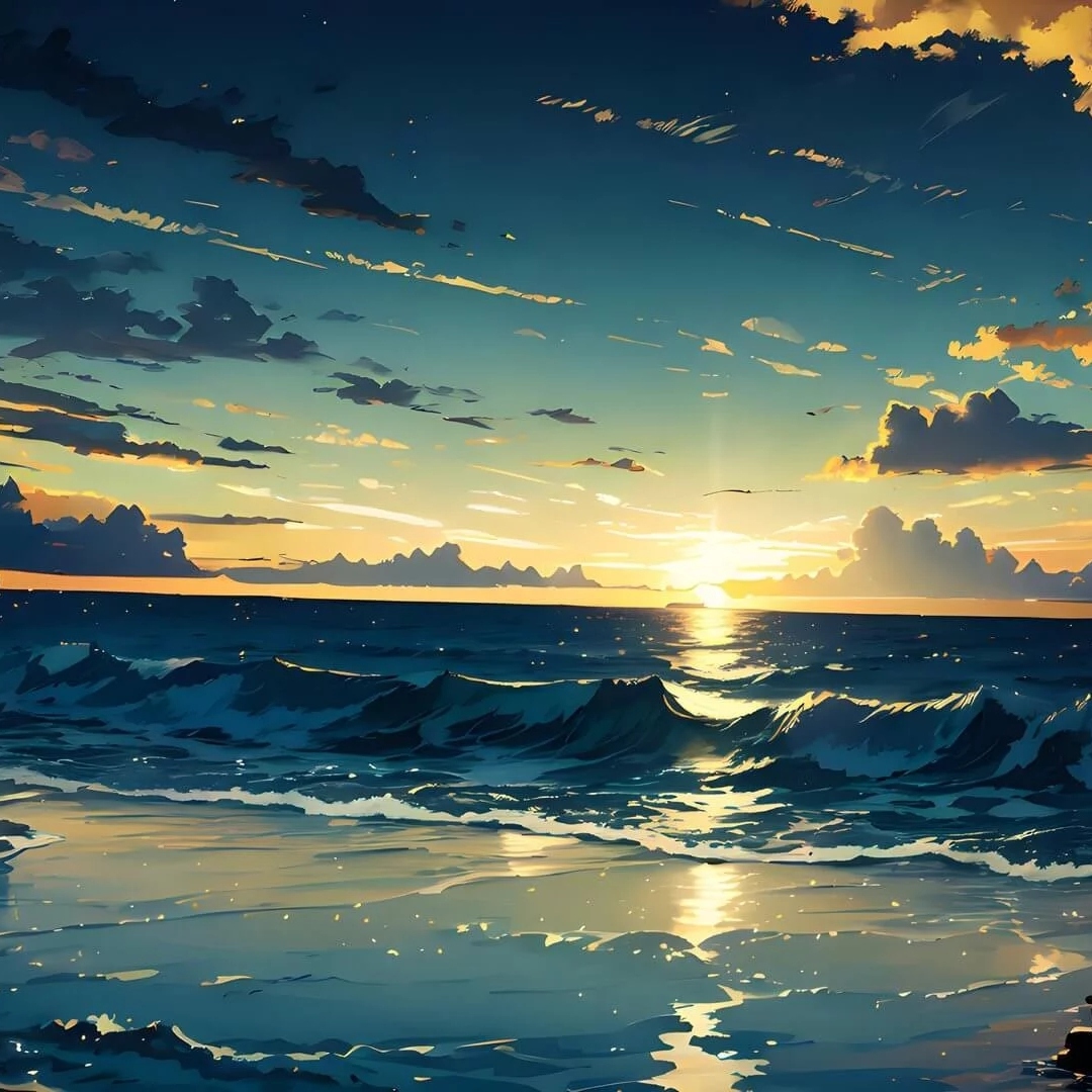 日落时分的海景头像图片