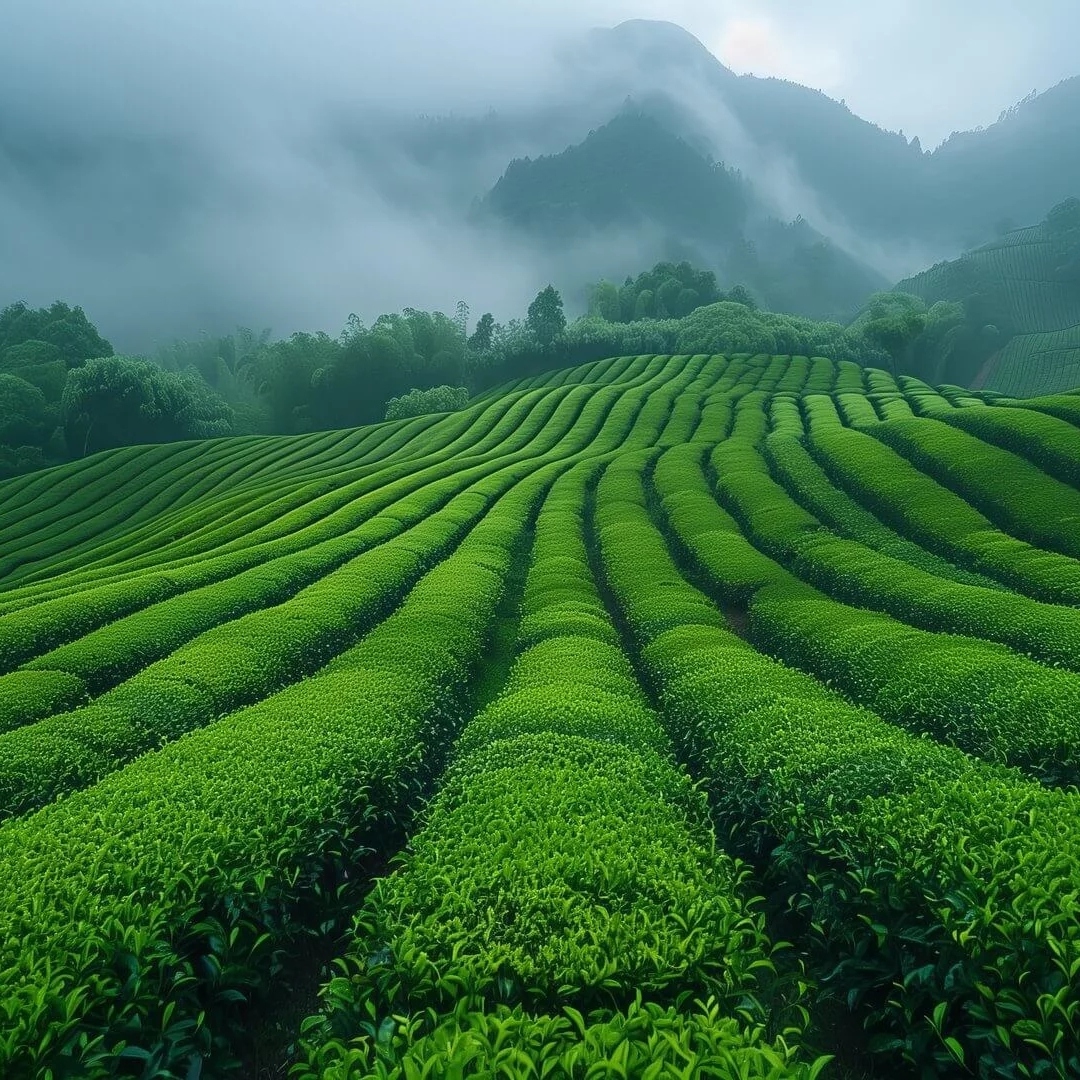 绿色茶林风景头像图片