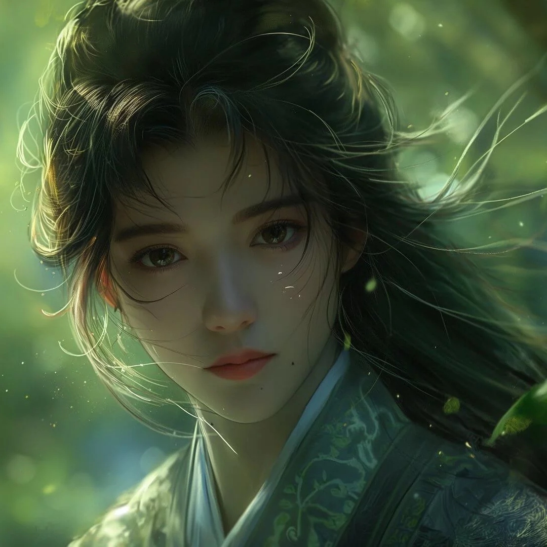 两眼盯着古风女生头像图片