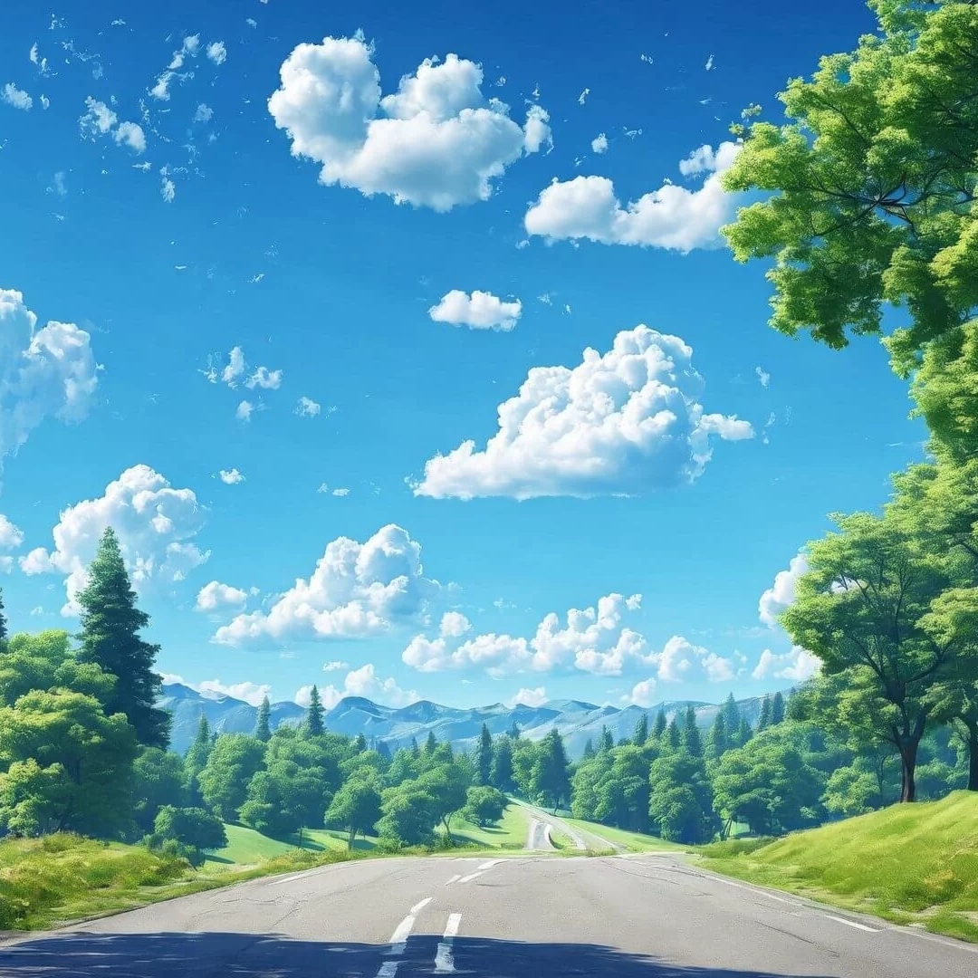 晴空万里公路风景头像图片