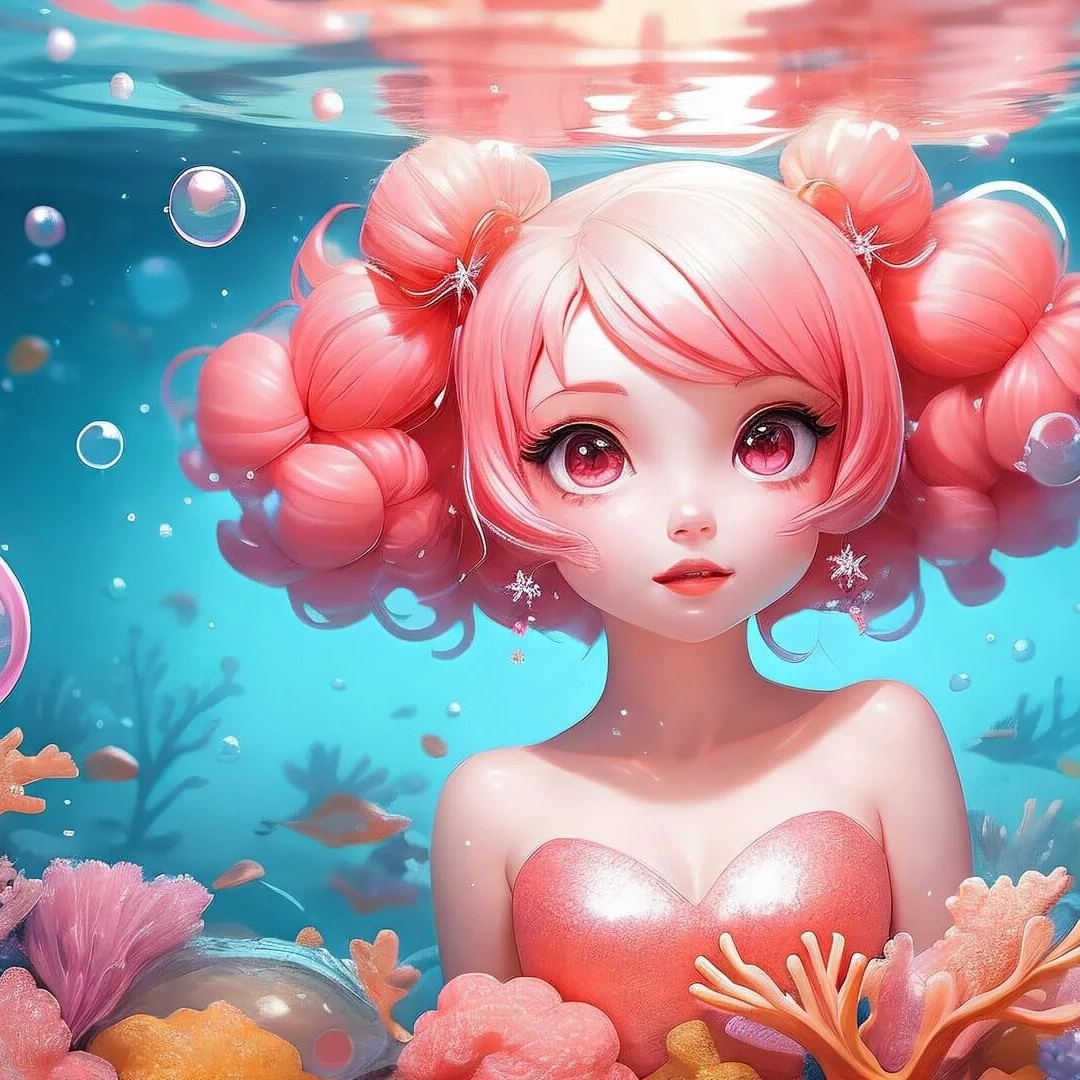 可爱漂亮冒泡的动漫女生头像图片