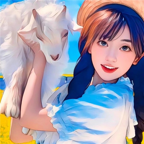 温柔拥抱抱羊治愈系女生插画头像图片精选