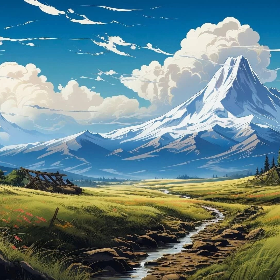 唯美的动漫插画风景头像图片