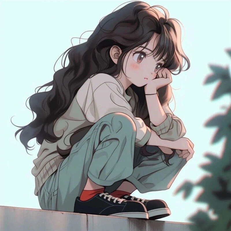 绝美小众一男一女动漫情侣坐姿头像精选，甜蜜升级