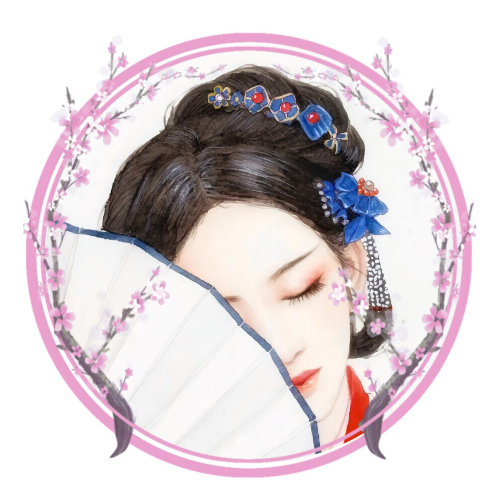 古风女生动漫圆形框头像，温婉可人，气质非凡