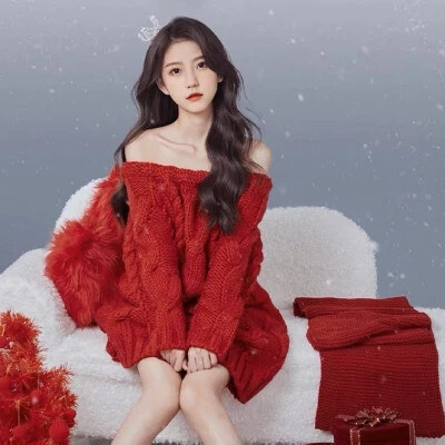 女生红色衣服头像，高清漂亮穿红色衣服的真人女头像