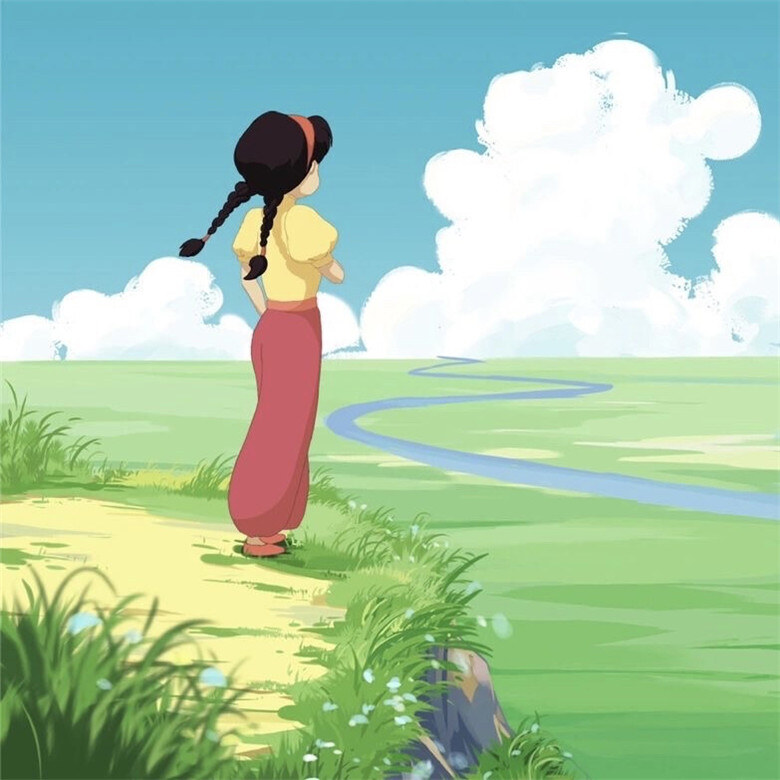 动漫女生看向远方背影头像图片