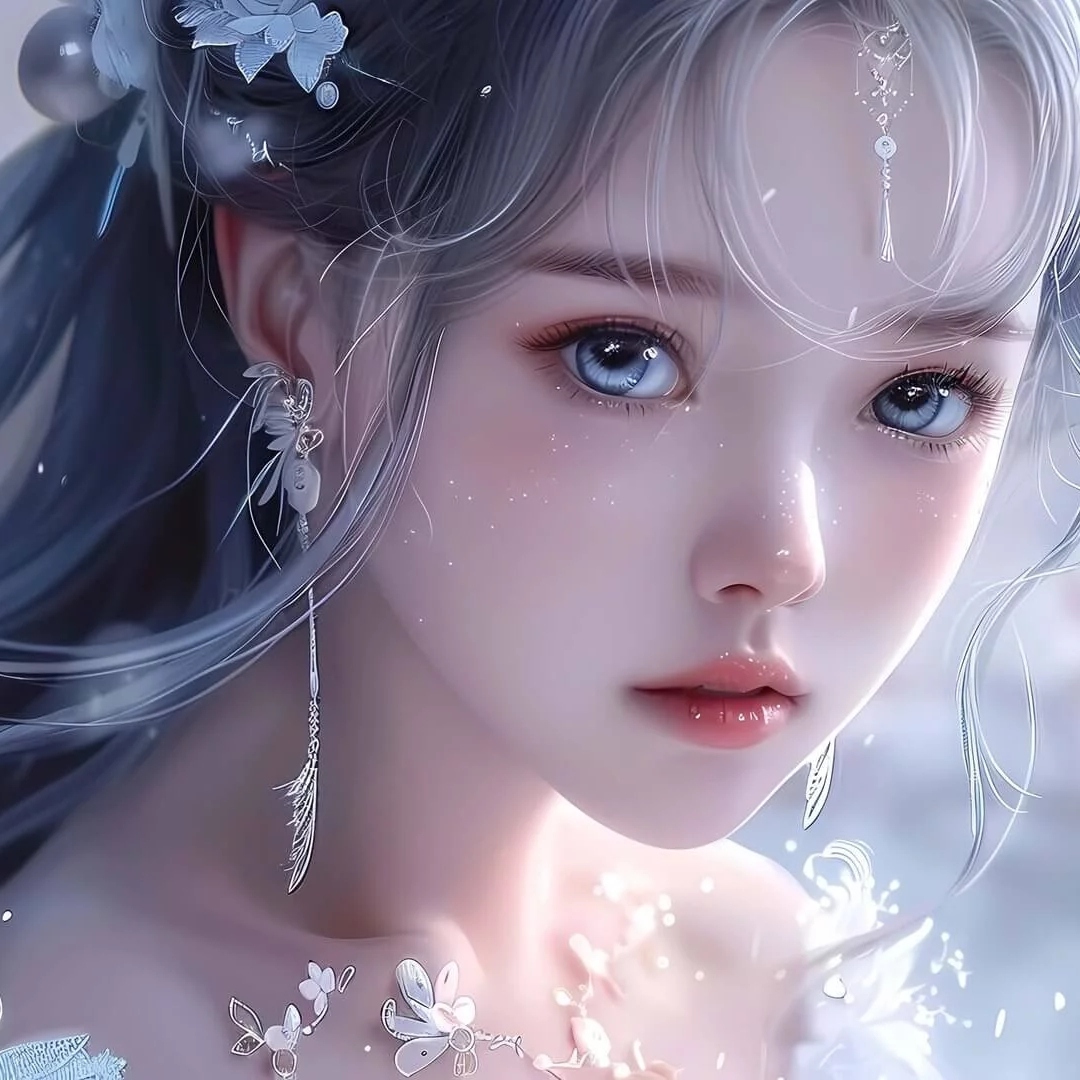 冰青玉洁精致女生动漫头像图片