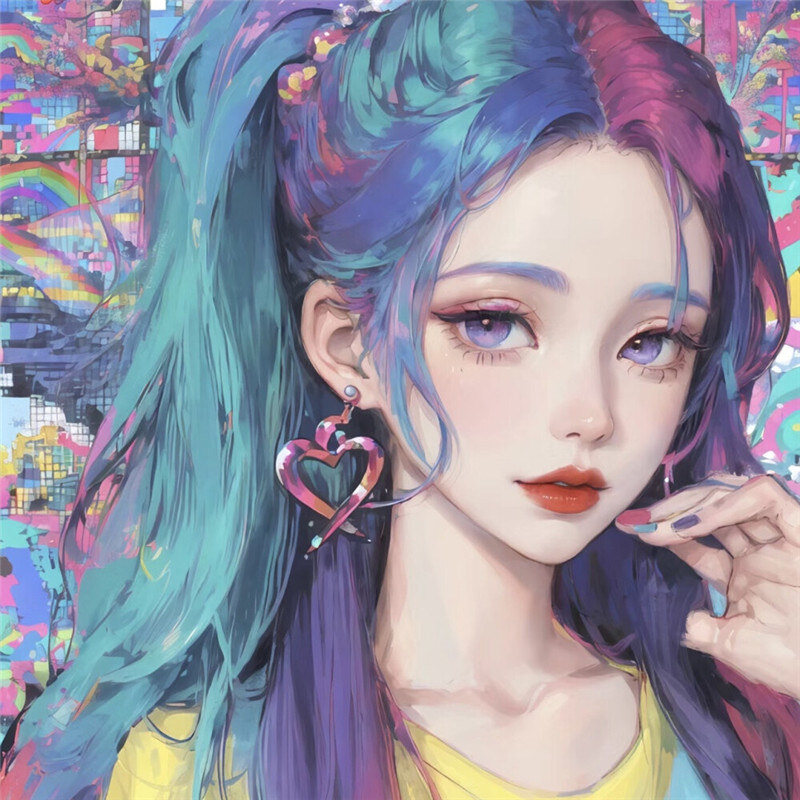 手绘酷女孩动漫头像，让你的个性瞬间满格