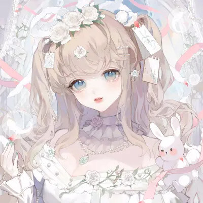 手绘女生头像唯美清新图片