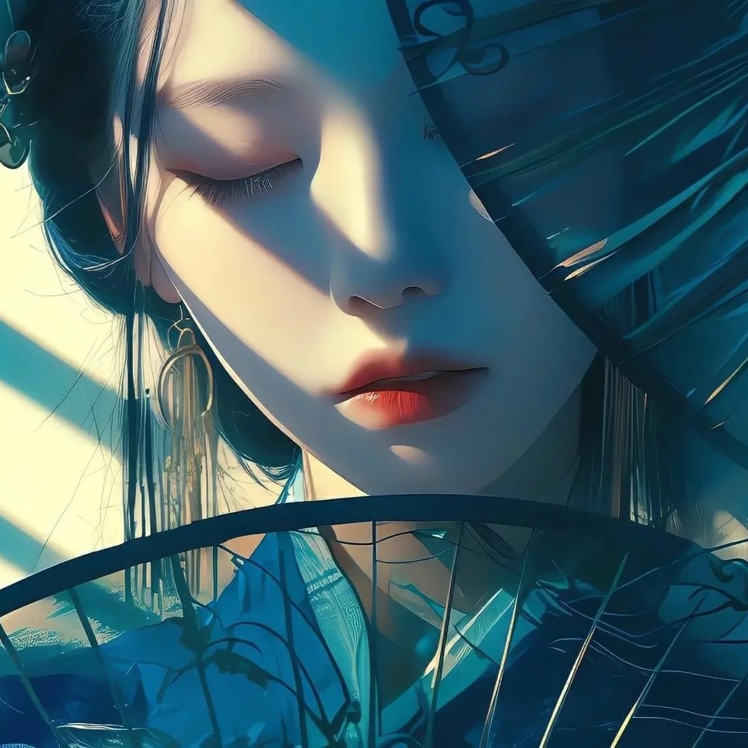宁静美好的古风女人半身头像图片