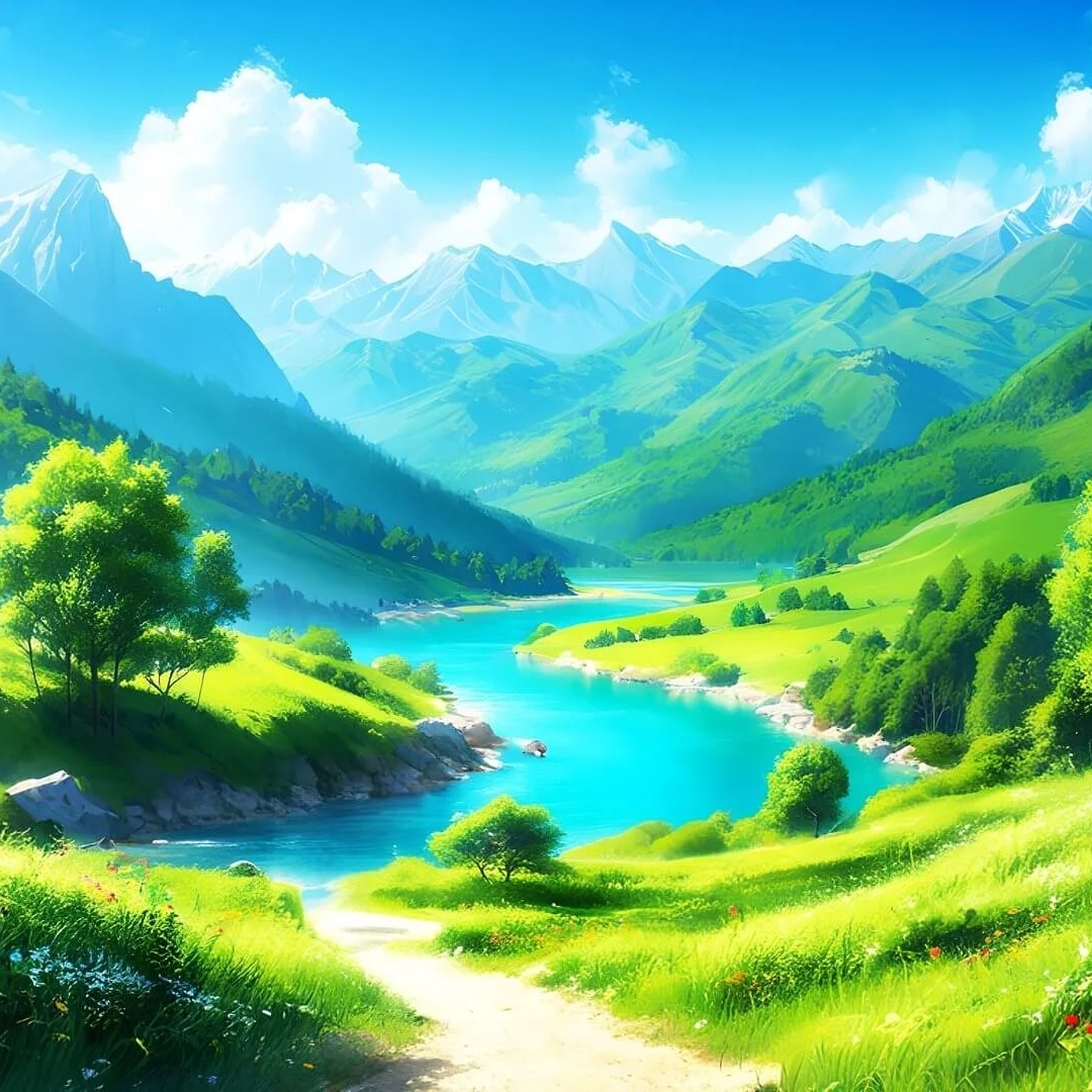 青山绿水风景头像图片