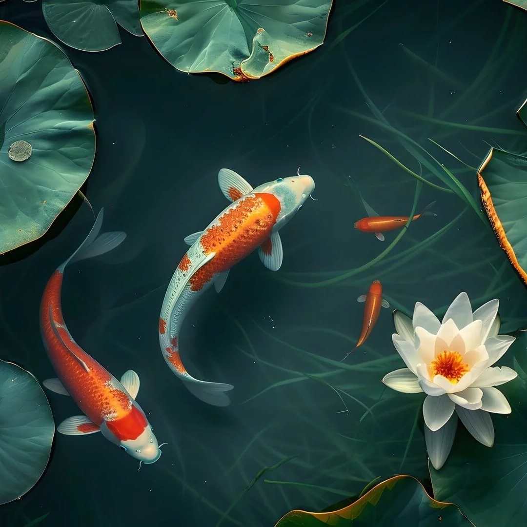 水中锦鲤头像图片