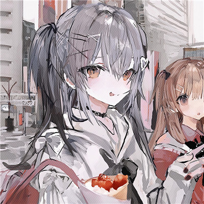 百合cp情头一左一右动漫高清图片，甜蜜炸弹