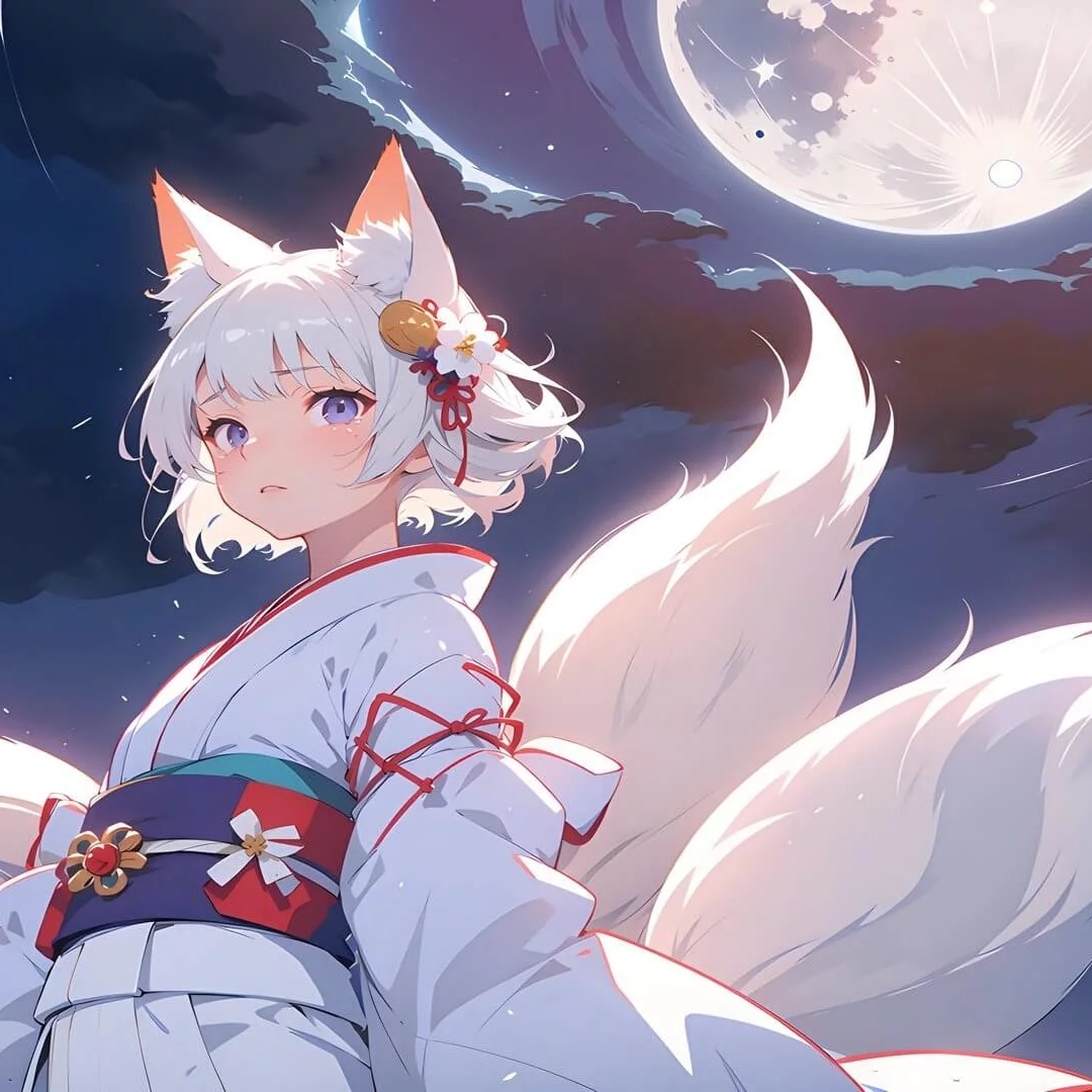 神秘九尾狐少女头像图片