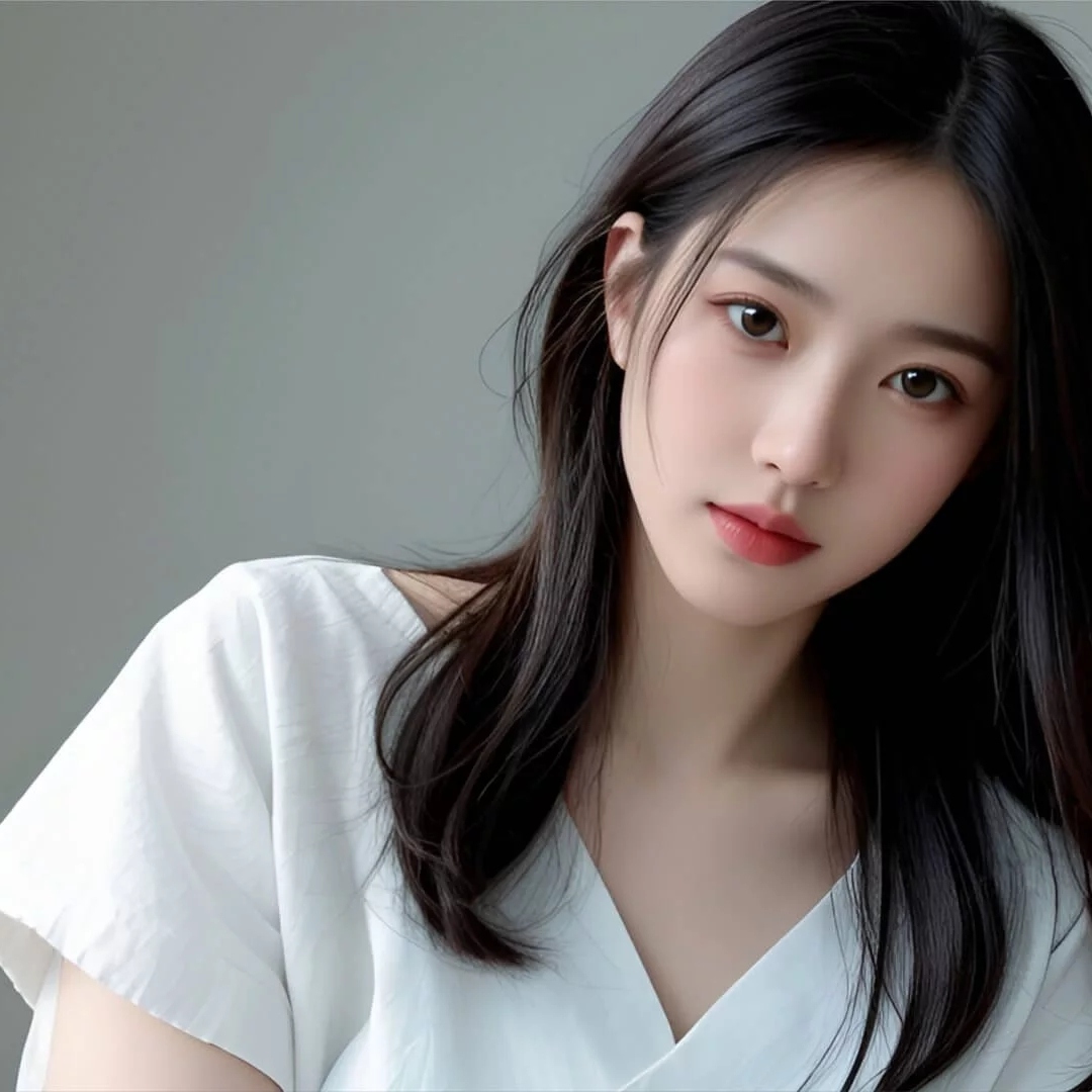 侧头的美女小姐姐头像图片