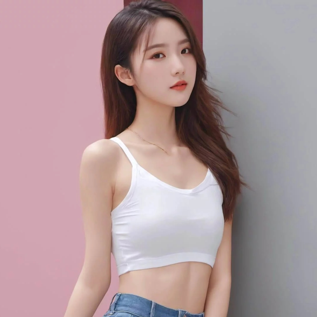 穿白色T恤美女头像图片