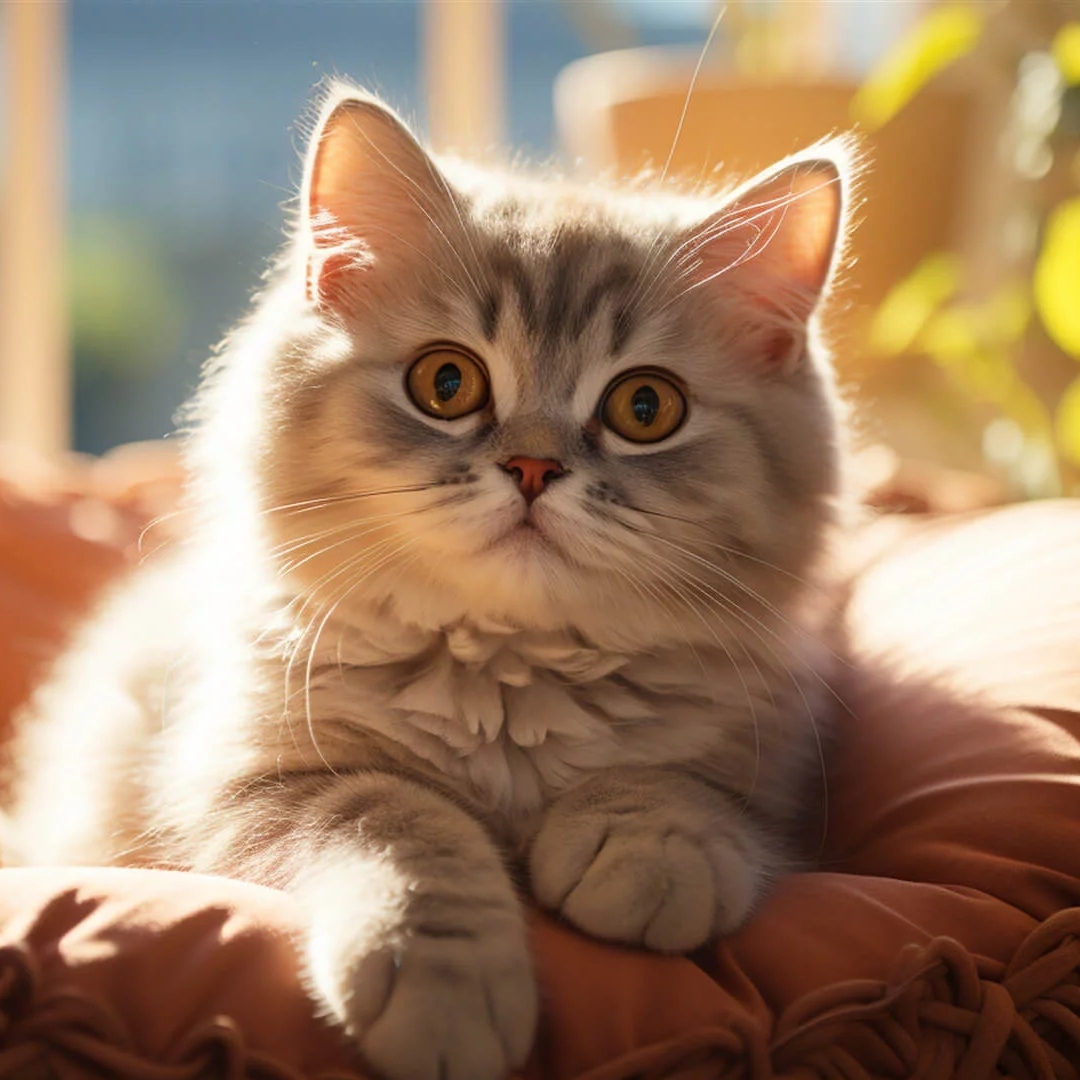 阳光的照耀下显得很安逸大眼睛的短毛猫头像图片