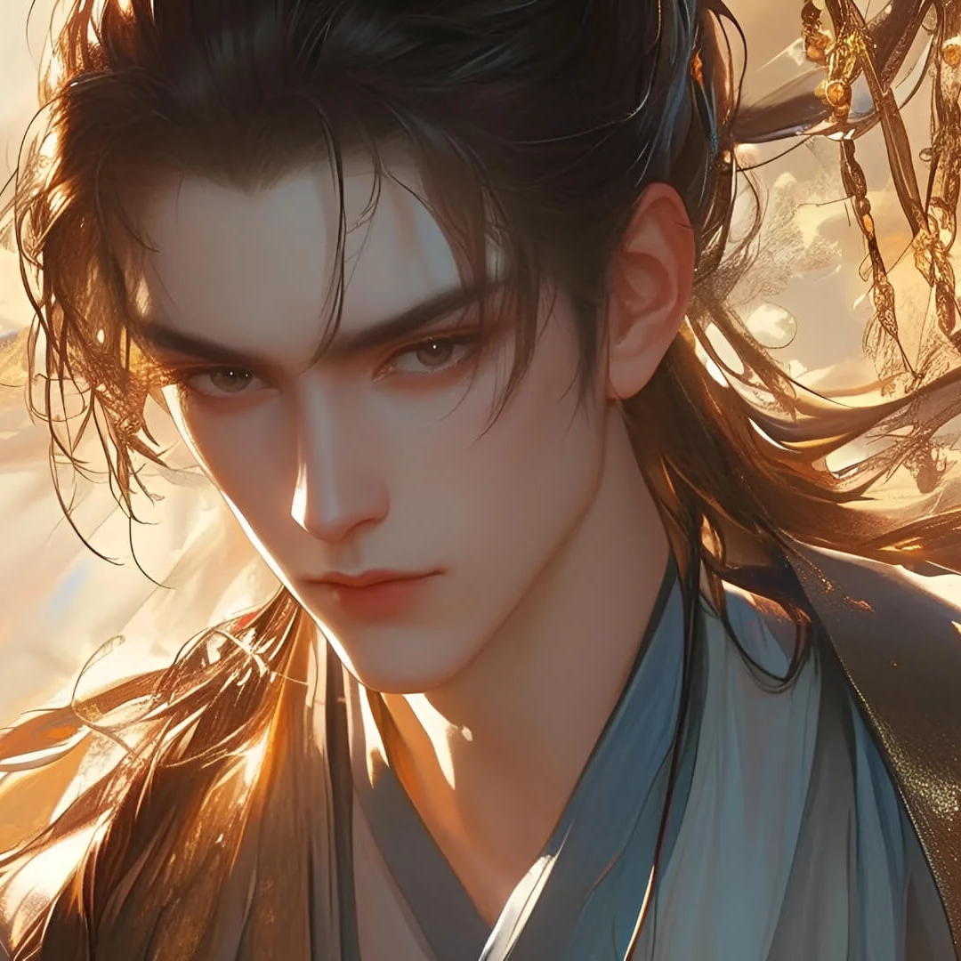 古风男性插画：高贵与英气并存