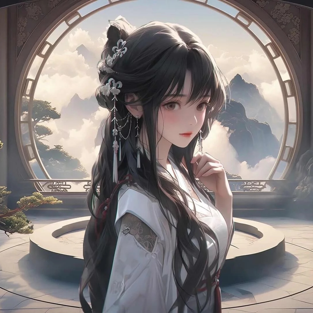 古风动漫女生风景头像图片