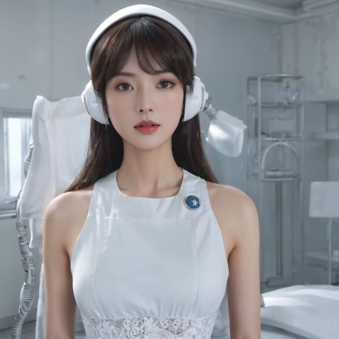 戴耳机精致女人头像图片