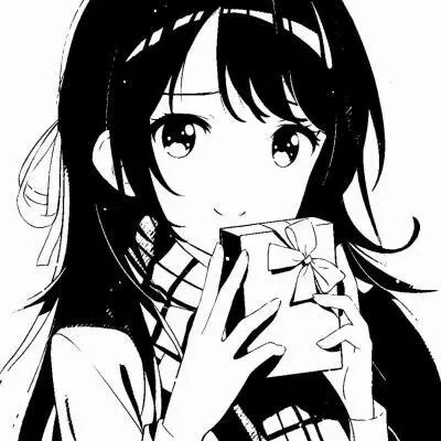 日系动漫头像黑白女，神秘又高级