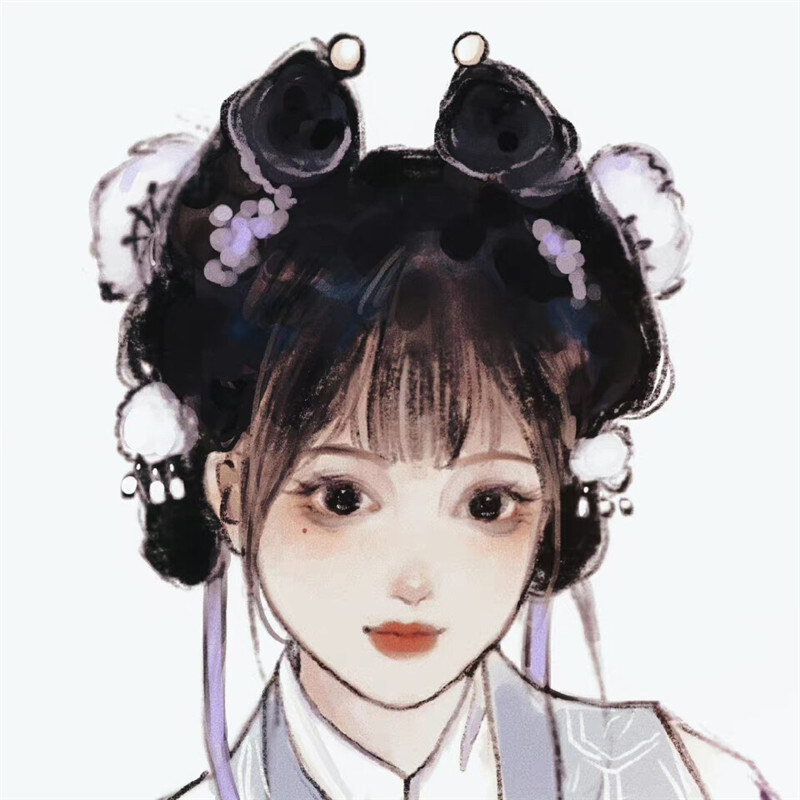 手绘女生头像淡雅古风唯美图片