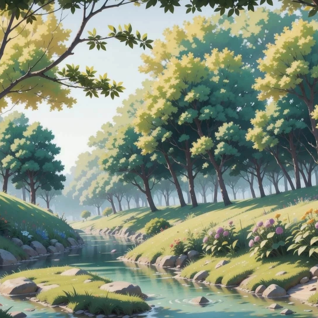 清新河流风景头像图片