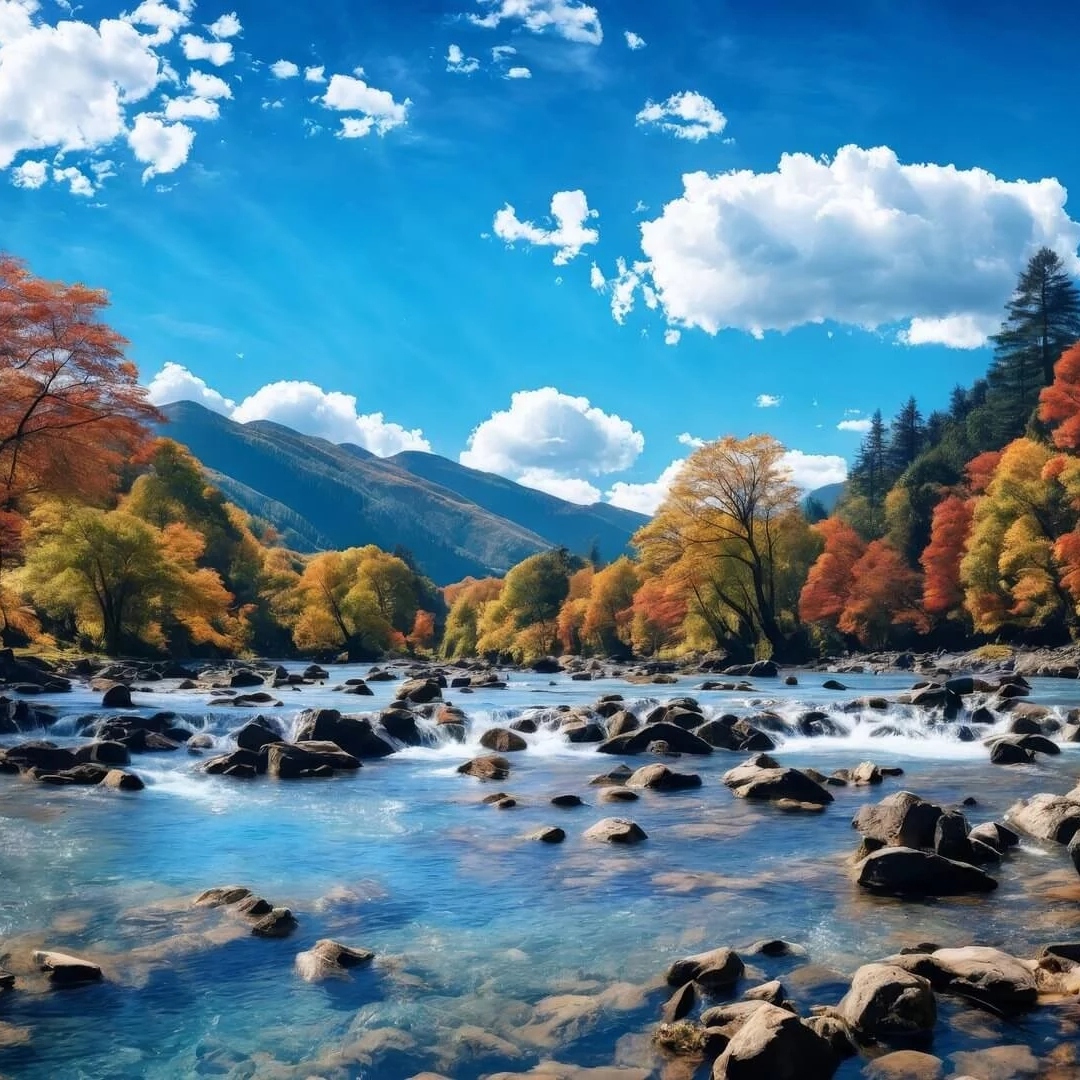 蓝天白云山水风景头像图片
